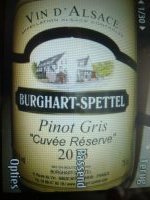 Domaine Burghart Spettel Pinot Gris Cuvée Réserve 2020 (Alsace Pinot Gris - blanc)