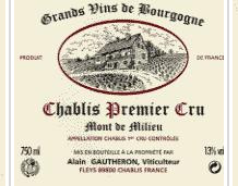 Domaine Alain Gautheron - 1er Cru Mont de Milieu