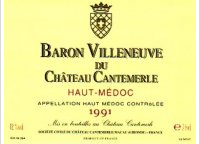 Baron Villeneuve du Château de Cantemerle