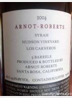 Arnot-Roberts - Hudson Vineyards Syrah